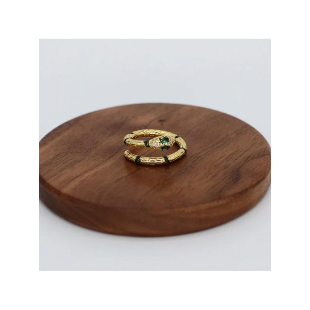 The Dezzy Factory Snake green ring | verstelbaar 2400021 large