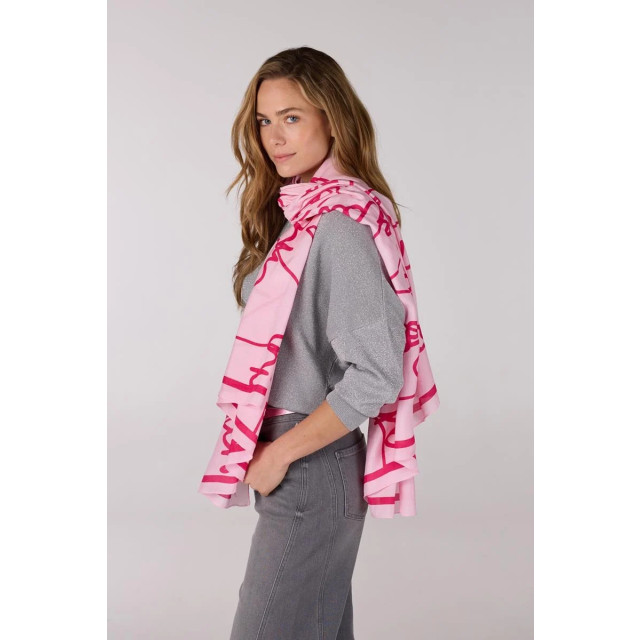 Jansen Amsterdam Zomer sjaal vtt 904 light pink/ berry VTT 904 large