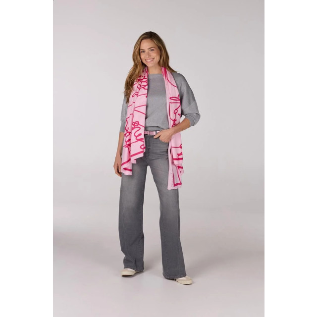 Jansen Amsterdam Zomer sjaal vtt 904 light pink/ berry VTT 904 large