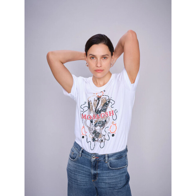 Mos Mosh 168110 101 mosmosh mm hallin o-ss deco tee white 168110 101 large