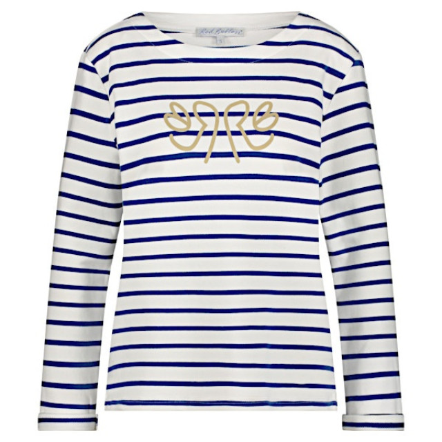 Red Button Top srb4471 terry stripe jeans blue SRB4471 Terry stripe - Jeans Blue large