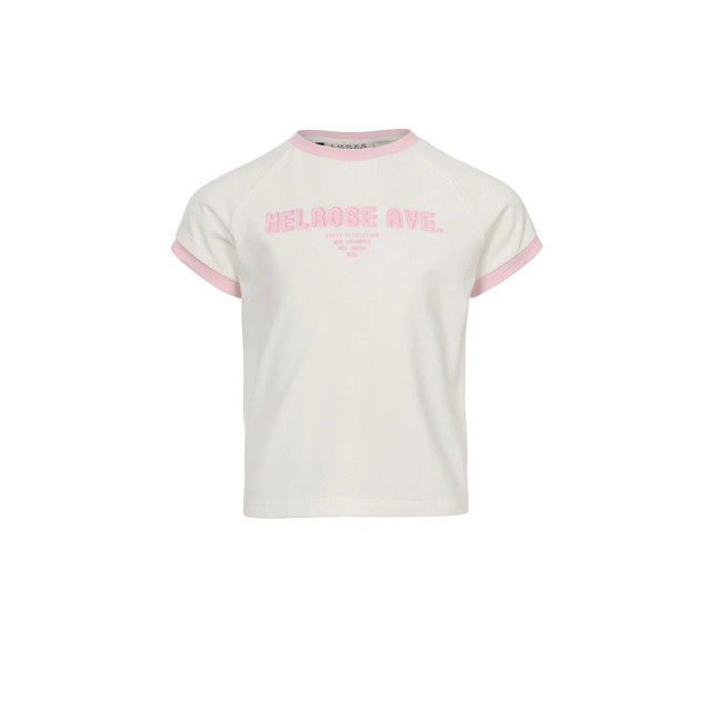 Looxs Revolution T-shirt offwhite contrast voor meisjes in de kleur 2512-5401-001 large