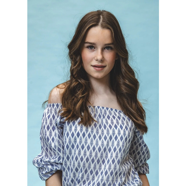 Looxs Revolution Offshoulder top blue print voor meisjes in de kleur 2512-5135-192 large