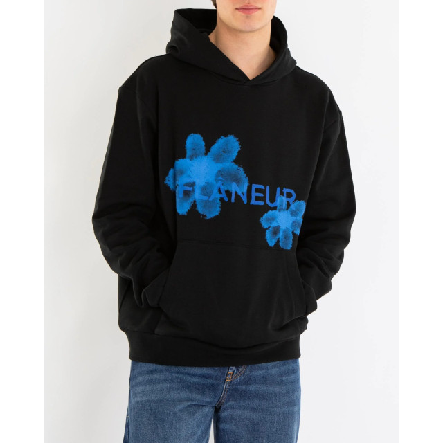 Flaneur Homme Heren floral watercolor hoodie F15008-Black Blue large