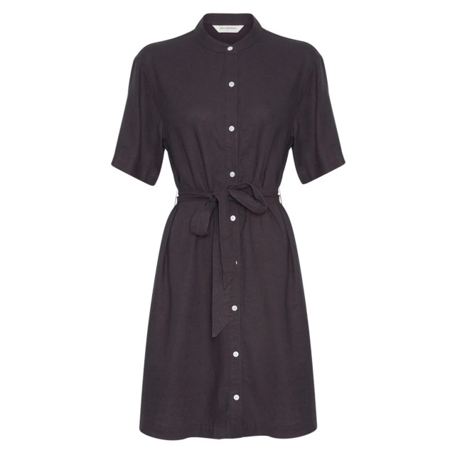 Moss Copenhagen Pennie ginia jurk midi donkergrijs strikceintuur 9308510781768 large