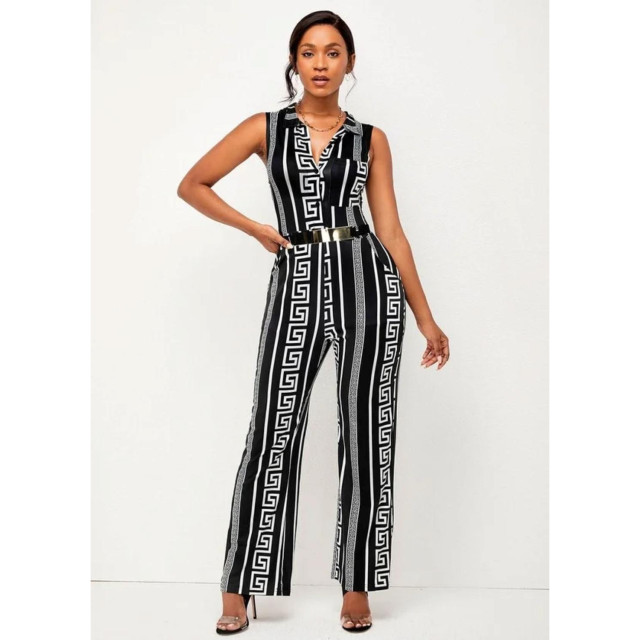 The Dezzy Factory Lena jumpsuit met riem | zwart 2400081 large