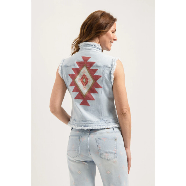 Florèz Cr0145 447 ginny gilet aztec bleached denim CR0145 447 large