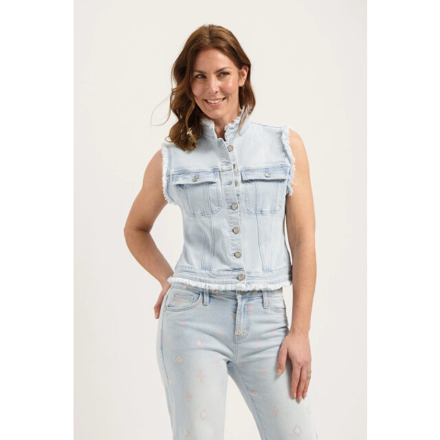 Florèz Cr0145 447 ginny gilet aztec bleached denim CR0145 447 large