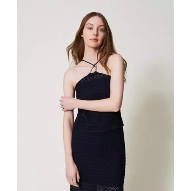 Twin-set Knitted top/ gehaakte top met ring 251LM2HCC large