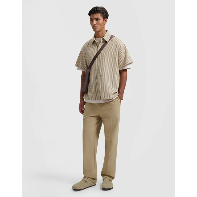 Olaf Hussein Boxy seersucker stripe shirt ss korte mouw overhemden m200303 M200303 large