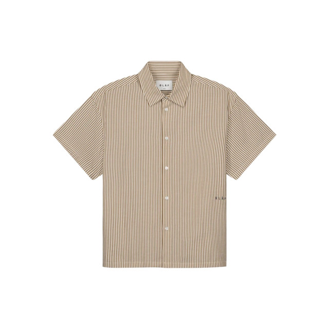 Olaf Hussein Boxy seersucker stripe shirt ss korte mouw overhemden m200303 M200303 large