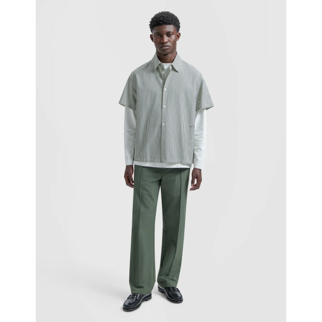Olaf Hussein Boxy seersucker stripe shirt ss korte mouw overhemden m200303 M200303 large