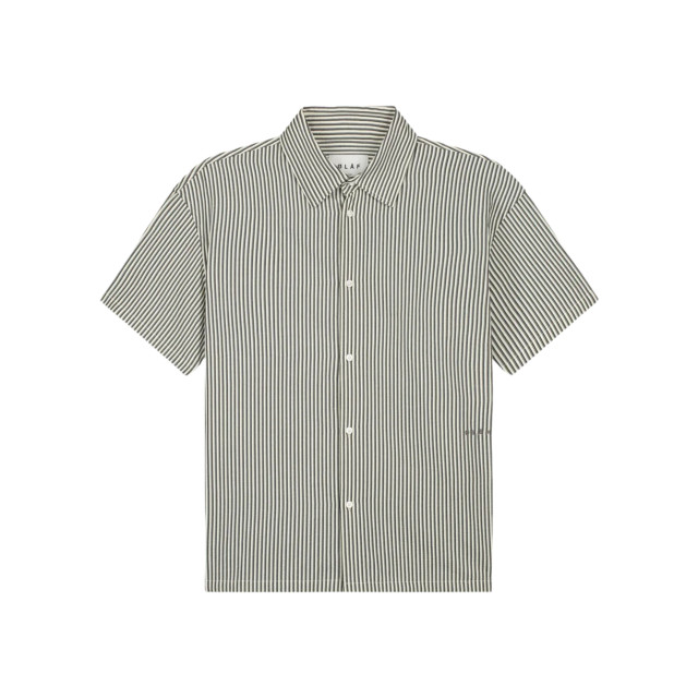 Olaf Hussein Boxy seersucker stripe shirt ss korte mouw overhemden m200303 M200303 large