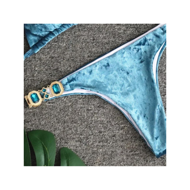 The Dezzy Factory Glamed velvet bikini | blauw 2400113 large
