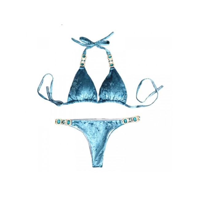 The Dezzy Factory Glamed velvet bikini | blauw 2400113 large