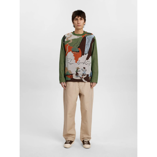 Anerkjendt 901828 akknud intarsia knit 4081 deep lichen green 901828 large