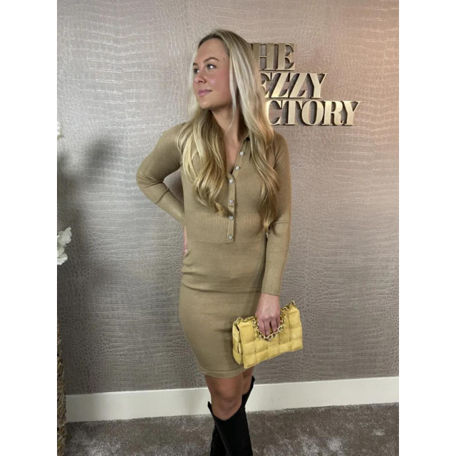 The Dezzy Factory Buttons knit jurk | beige 2400207 large