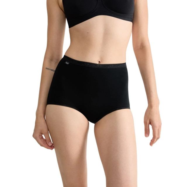 Sloggi Basic+ maxi 4-pack zwart Sloggi Dames Basic+ Maxi 4 pack 10028378 0004 large