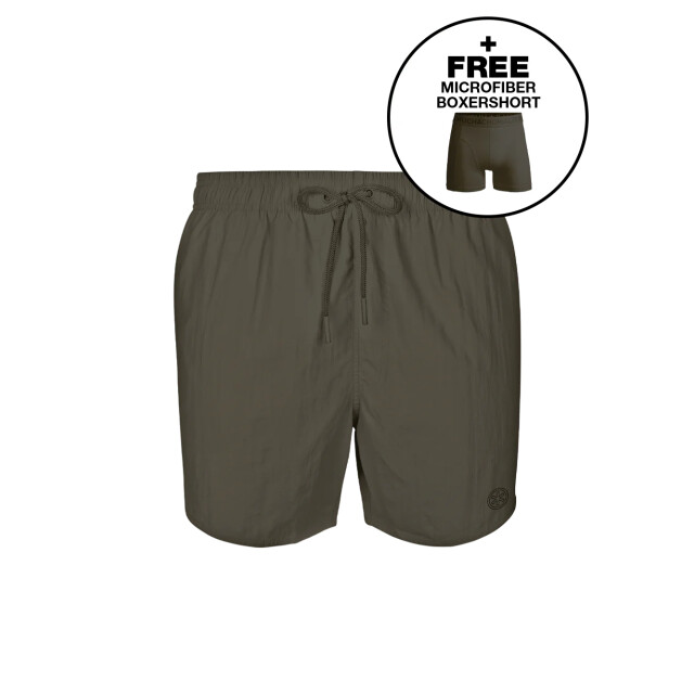 Muchachomalo Heren zwembroek leger + gratis microfiber boxershort SOLID2062-45 large