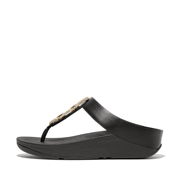 FitFlop Fino crystal-chain leather toe-post sandals HX2 large