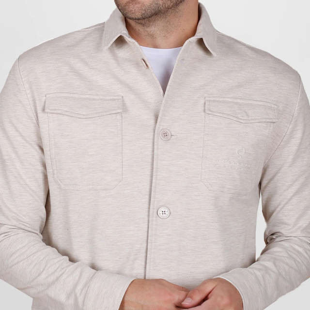 Q1905 Overshirt andel zand melange QM2343054-842-1 large