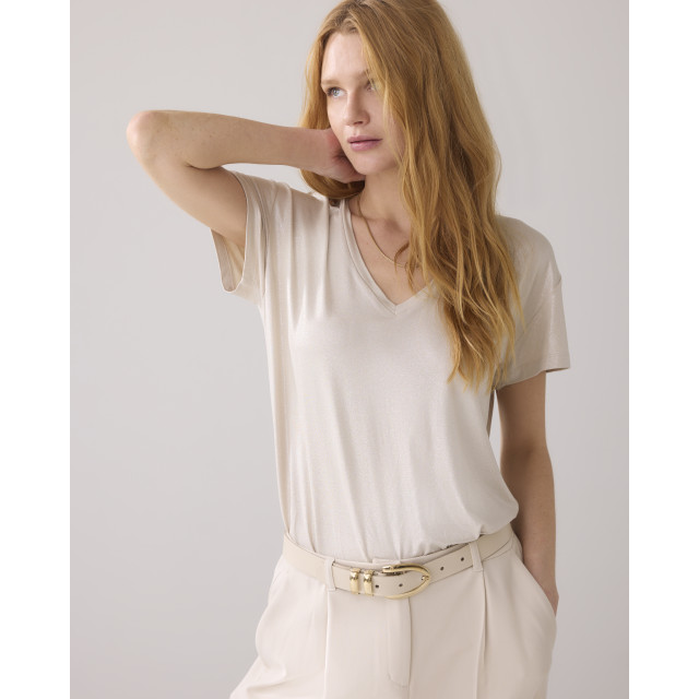 Summum V-neck top metallic coated jersey 3s4887-30545 3s4887-30545 large