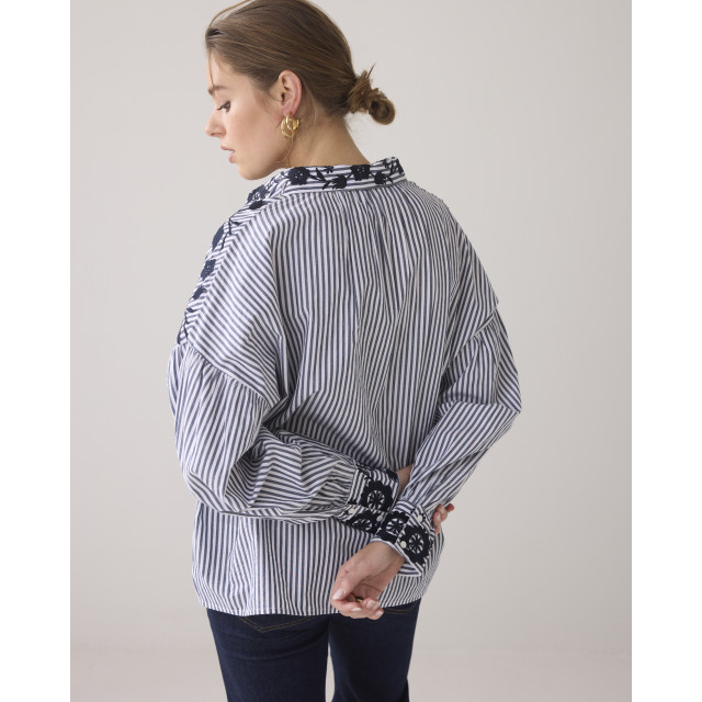 Summum Longsleeve blouse stripe cotton 2s3228-12011 2s3228-12011 large
