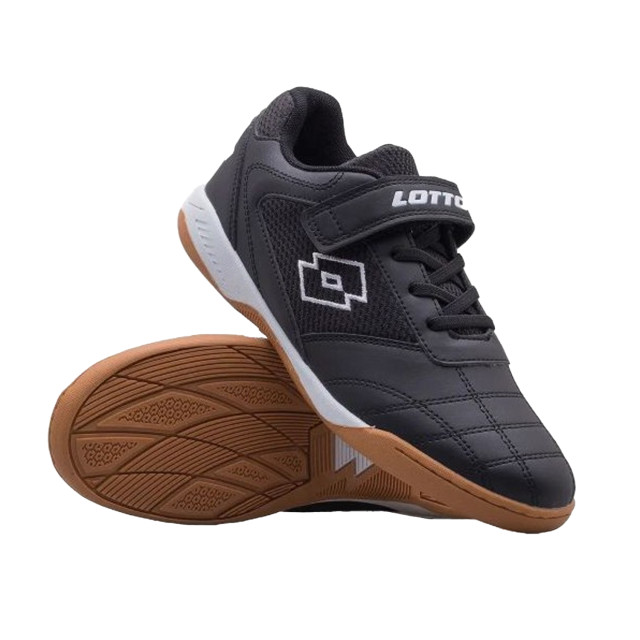 Lotto Kinderen/kinderen whizzer ecologische leren trainers UTMR78617_black large