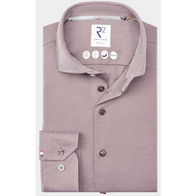 R2 Amsterdam Casual hemd lange mouw solid japanese knitted 128.wsp.001/041 184361 large