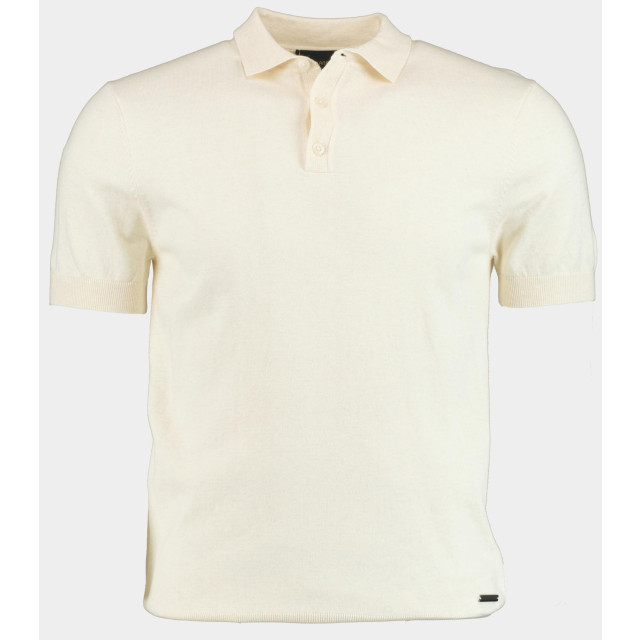 Bos Bright Blue Scotland blue polo korte mouw kobe knitted polo melange spe25108ko15sb/150 off-white 186932 large