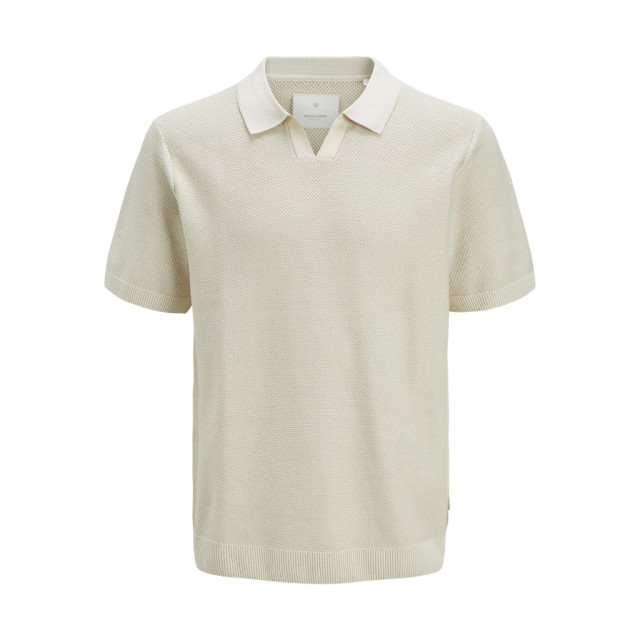 Jack & Jones jprcceaston knit split neck ss sn 12273012 whitecap gray 05311.940.0064 large