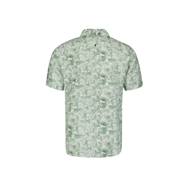 No Excess Shirt short sleeve allover printed with linen dessin 5319.29.0005 large