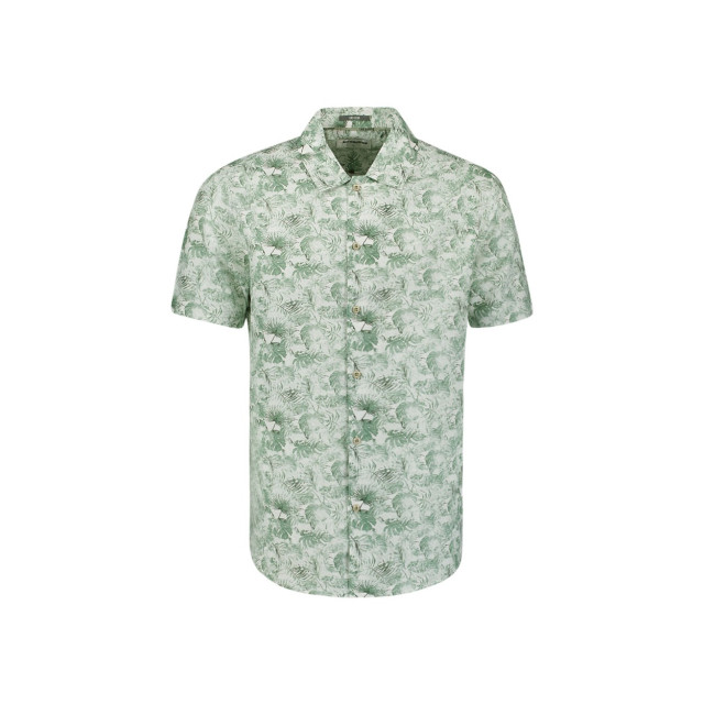 No Excess Shirt short sleeve allover printed with linen dessin 5319.29.0005 large