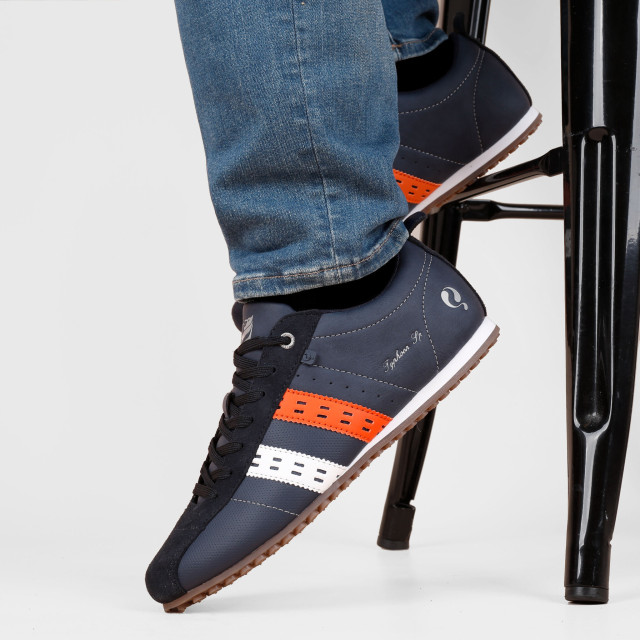 Q1905 Sneaker typhoon sp donkerblauw/wit/oranje QM1244809-695-1 large