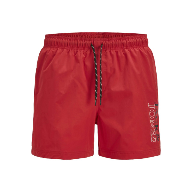 Jack & Jones Heren zwemshort jpstmaui double logo effen 12272799-True Red large