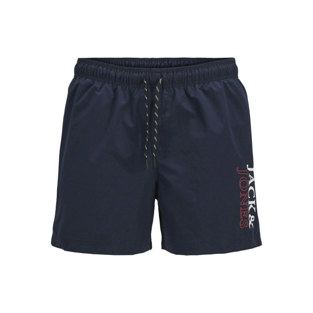 Jack & Jones Heren zwemshort jpstmaui double logo effen donkerblauw 12272799-Navy Blazer large