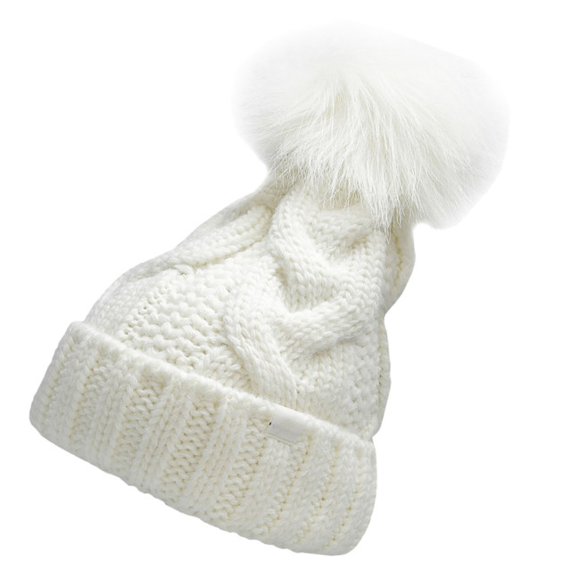 4F Dames gebreide bobble muts UTMR321_white large