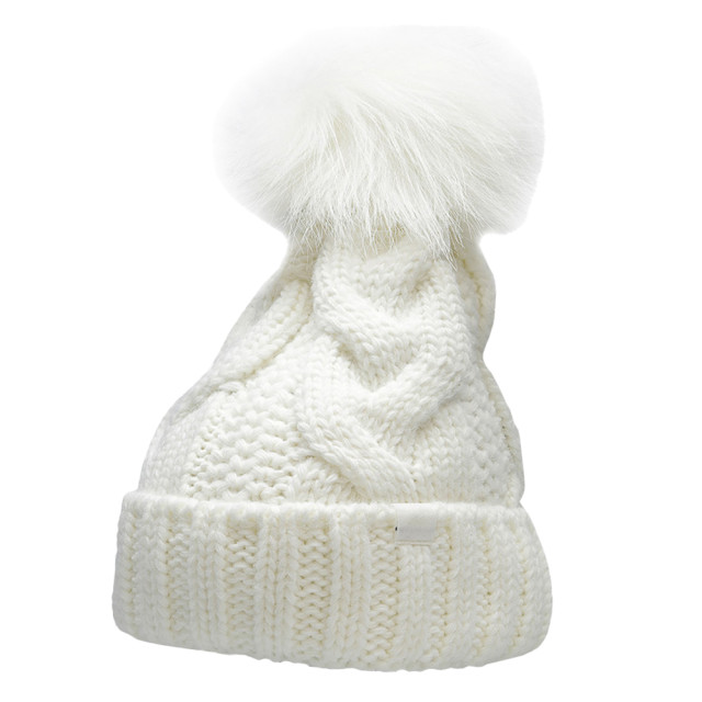 4F Dames gebreide bobble muts UTMR321_white large