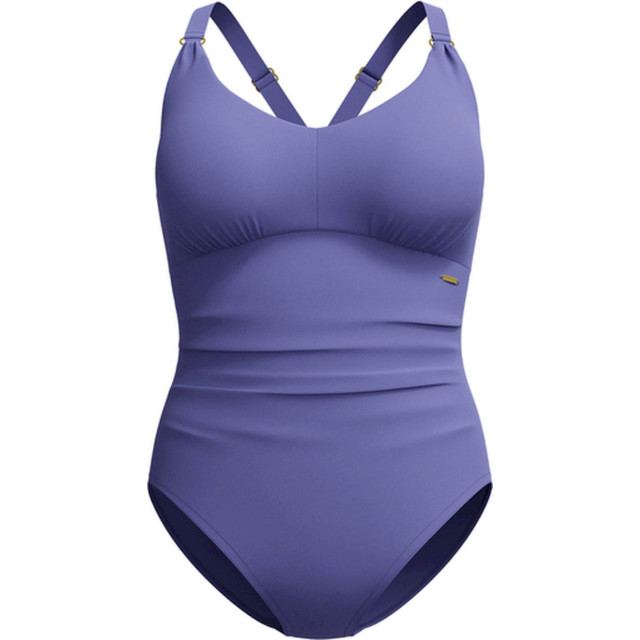 Speedo eco v neck 1p blu wedstrijd badpak dames combi 068187_241-42 large