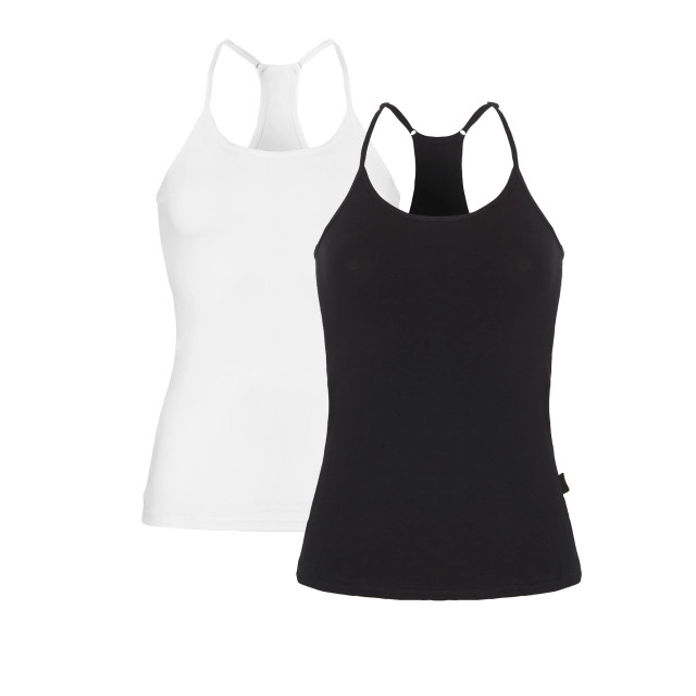 O'Neill Dames racerback top 2-pack wit/zwart 809021-4P-ZWART/WIT large