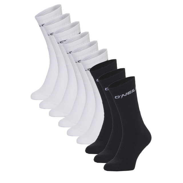 O'Neill Heren / dames sportsokken 9-pack wit/zwart 770003-9P-ZWART/WIT large