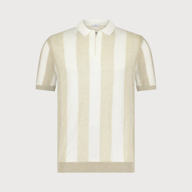 Blue Industry De gestreepte polo met ritssluiting | KBIS25-M14 large
