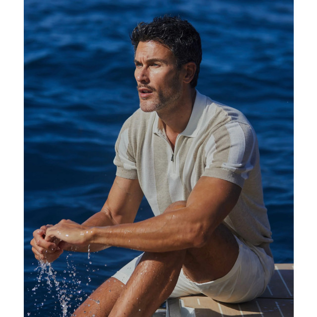 Blue Industry De gestreepte polo met ritssluiting | KBIS25-M14 large