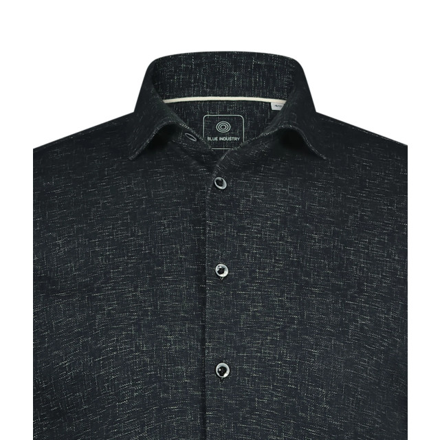 Blue Industry Melange effect overhemd | 4217.42-BLACK large