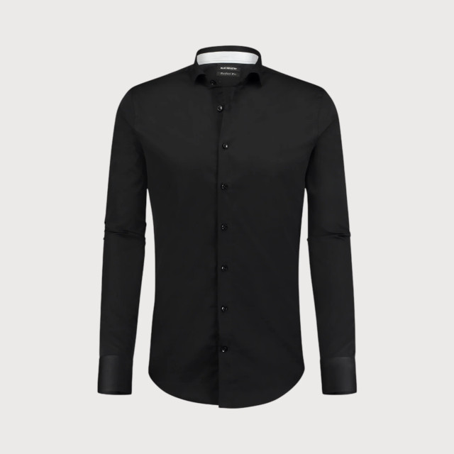Blue Industry Shirt satin | NICK 1002-BLACK large