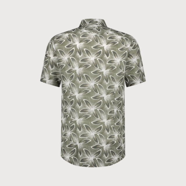 Blue Industry Cotton linnen overhemd korte mouw | 4135.41-ARMY large