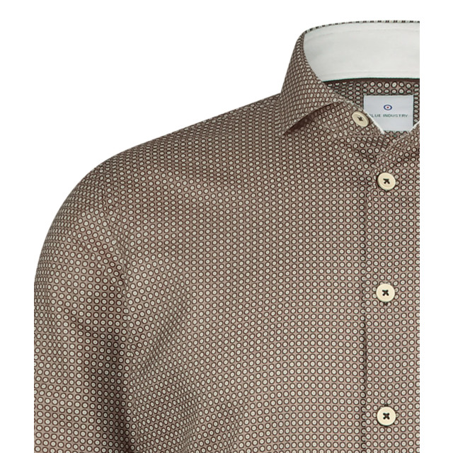 Blue Industry Luxe overhemd met mini dessin | 4211.42-BROWN large