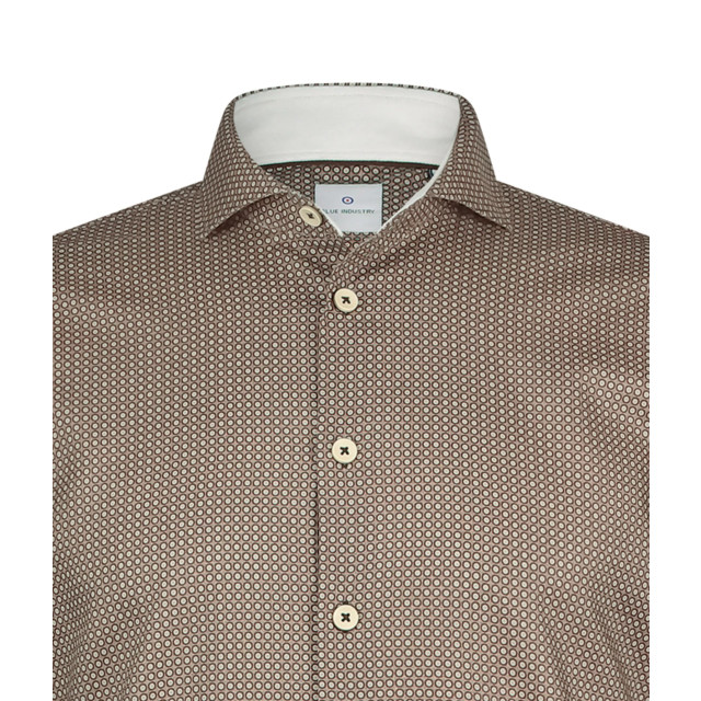 Blue Industry Luxe overhemd met mini dessin | 4211.42-BROWN large