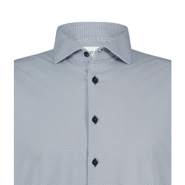 Blue Industry Het contrast microprint overhemd | 5101.51-INDIGO large