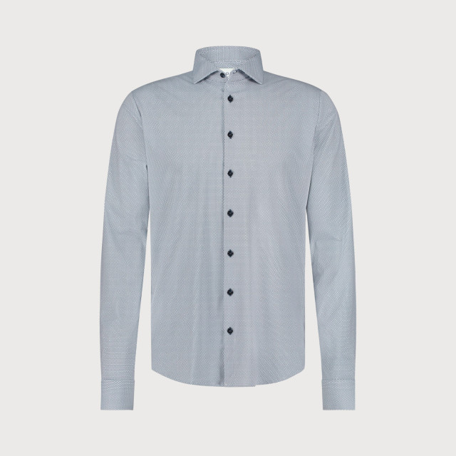 Blue Industry Het contrast microprint overhemd | 5101.51-INDIGO large